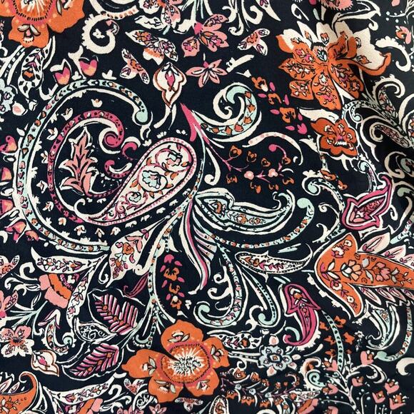 J Jill Popover Blouse Womens Size 2X Floral Multicolor V Neck Bell Sleeve Top - Picture 4 of 8